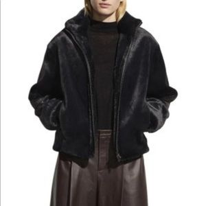 VINCE black faux fur jacket XS excellent condition $495